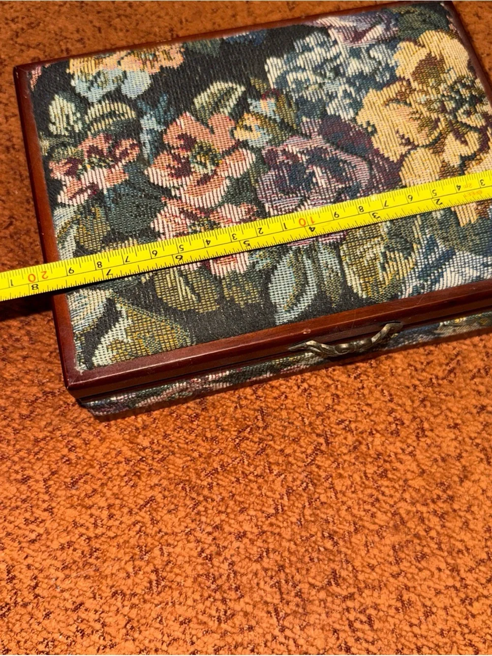 Floral Tapestry Jewelry Organizer Box in Multicolor
